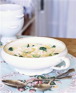 Cauliflower and broccoli soup