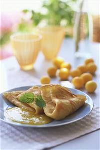 Crepe with kumquat sauce