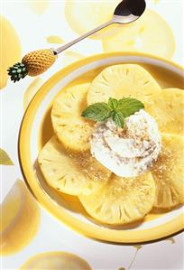 Pineapple with coconut whip