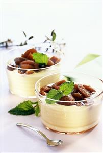 Semolina pudding with plums