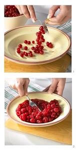 Preparing fruit for raspberry syrup