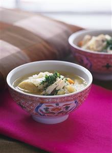 Barley soup with chicken