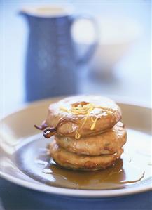 Apple fritters with butterscotch sauce