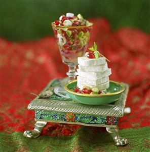 Chevre with pomegranate salsa