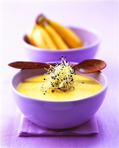 Spicy banana soup (Caribbean). Receta disponible