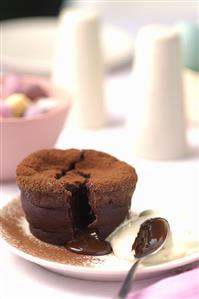 Melting chocolate pudding