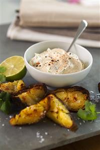 Chili crème fraîche and baked potatoes