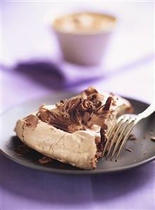 A piece of chocolate meringue cake