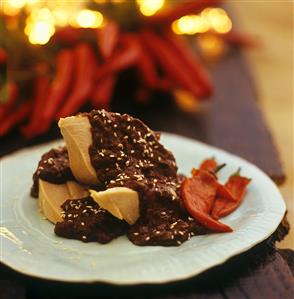 Mole poblano de guajalote (turkey with chili chocolate sauce)