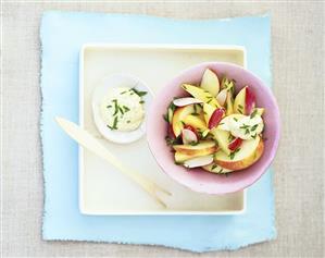 Potato salad with apple and radishes