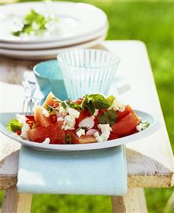 Savoury watermelon salad