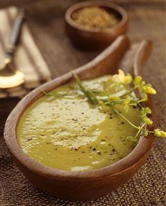 Creamed celery soup with soya milk