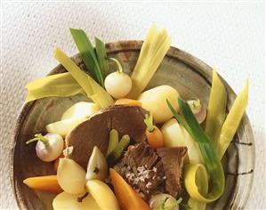 Pot au feu (beef and vegetable stew, France)