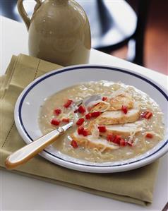 Sauerkraut soup with chicken breast