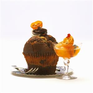 Marbled muffin with kumquat jam