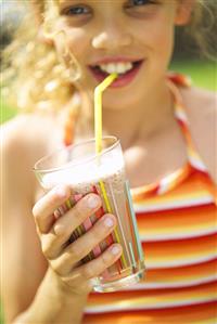 Girl drinking chocolate shake