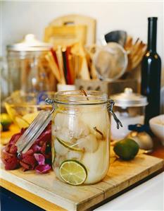 Bottled lychees and pears