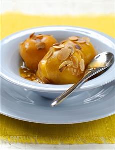 Poached apricots with Farigoule (thyme liqueur, Provence)