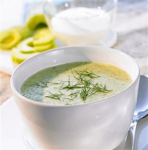 Cold cucumber soup with dill