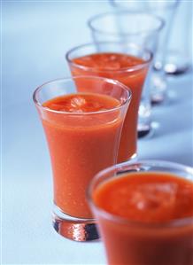 Gazpacho in small glasses