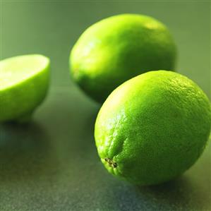 One half and two whole limes