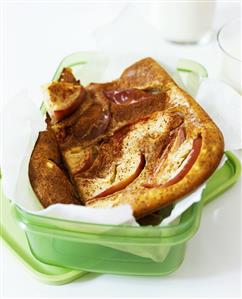 Apple pancake with cinnamon