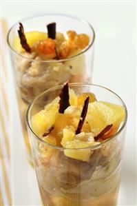 Apple and pear compote with grapes