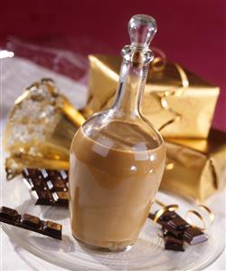 A bottle of chocolate liqueur