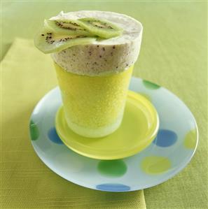 Kiwi fruit ice cream soufflé