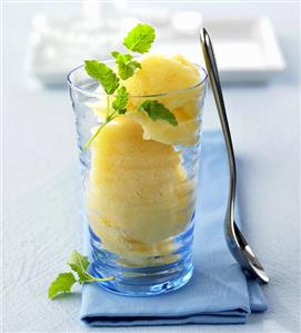 Pineapple and banana sorbet