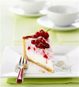 Redcurrant and chocolate ice cream tart