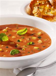 Tomato bread soup with courgettes