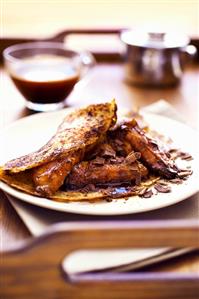 Chocolate and banana crepe