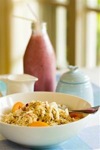 Bircher muesli with apple and apricots