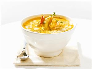 Fish and potato soup with saffron