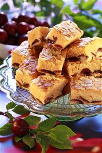 Plum cake with flaked almonds