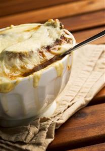 Onion soup with cheese croute (France)