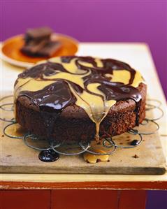 Iced chocolate cake