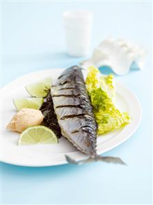 Mackerel with lime and herb stuffing