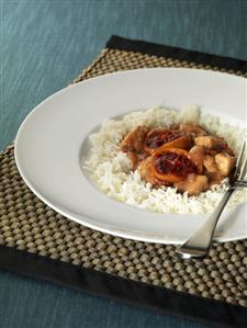 Pork with tamarillos and rice