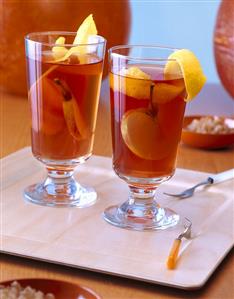 Two glasses of apple punch