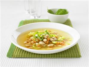 A plate of bean and vegetable soup (Tuscany)