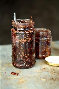 Fig preserve in two jars