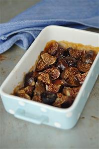 Baked figs in a baking dish