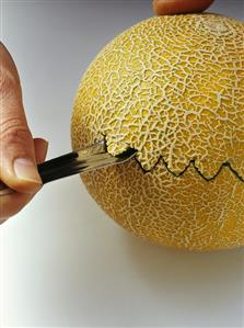 Carving a melon