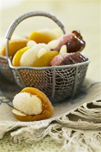 Dried fruit with marzipan and almonds