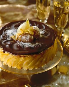 A chocolate and pear cake