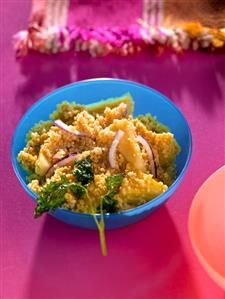 Pineapple tabbouleh in a bowl (Bulgur salad, Lebanon)