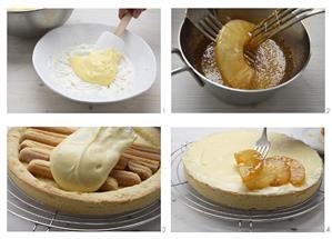 Making a cake with caramelised pineapple