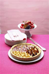 Cherry, nectarine and plum tart